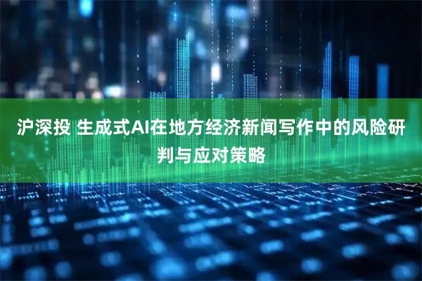 沪深投 生成式AI在地方经济新闻写作中的风险研判与应对策略